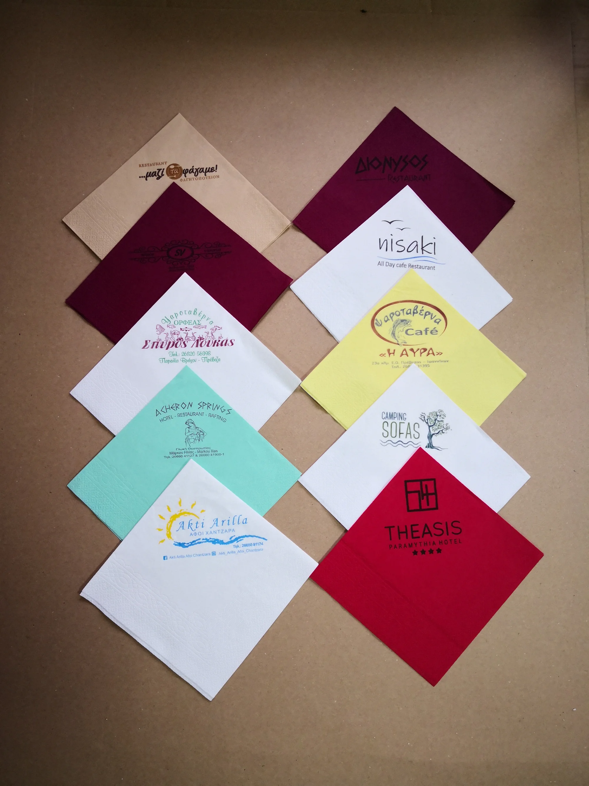 Xαρτοπετσέτες-Εκτυπώσεις