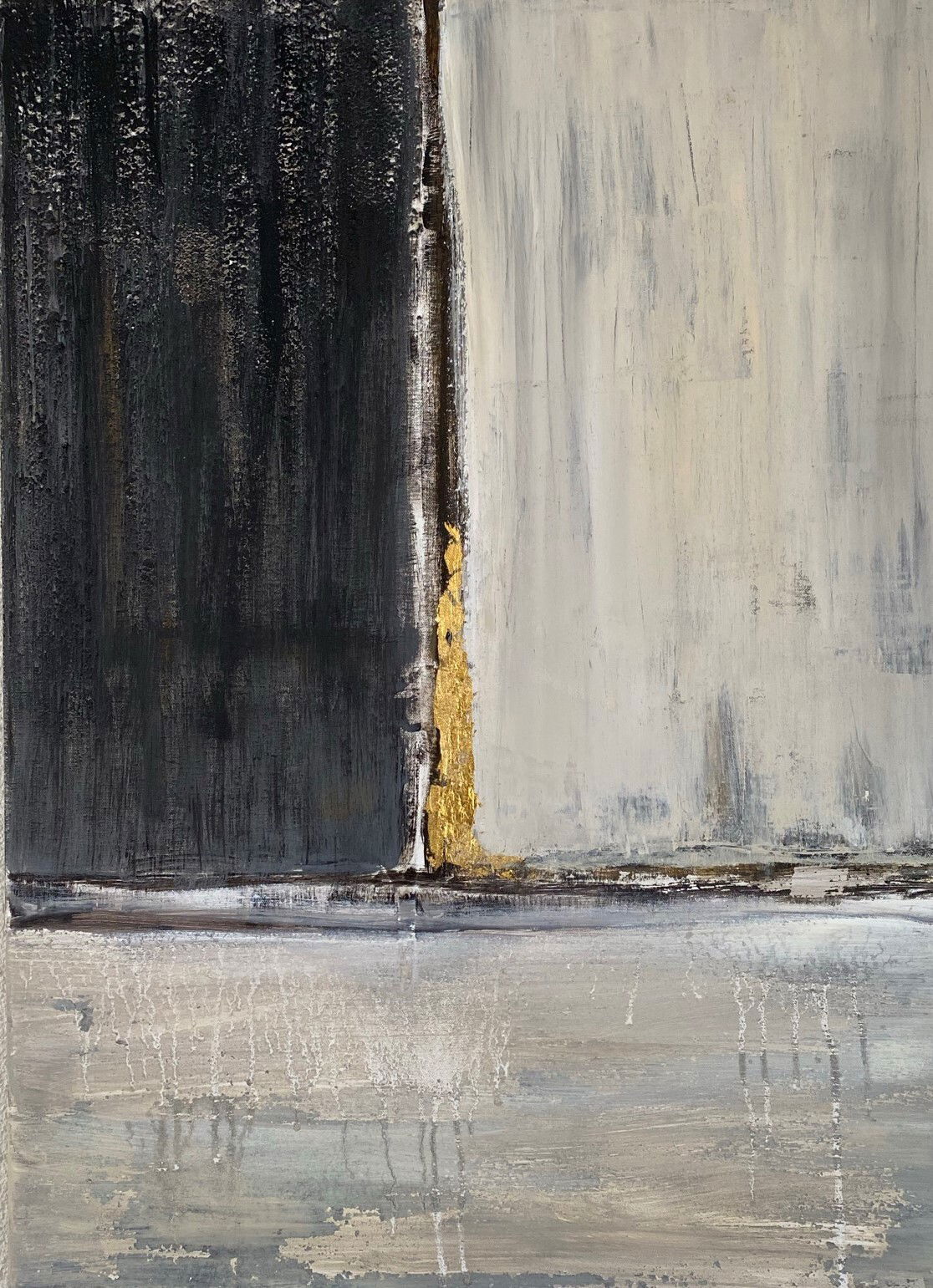 Antonella Gasparin: BiancoNerod'Oro  - Acryl auf Leinwand. 60 x 80 cm