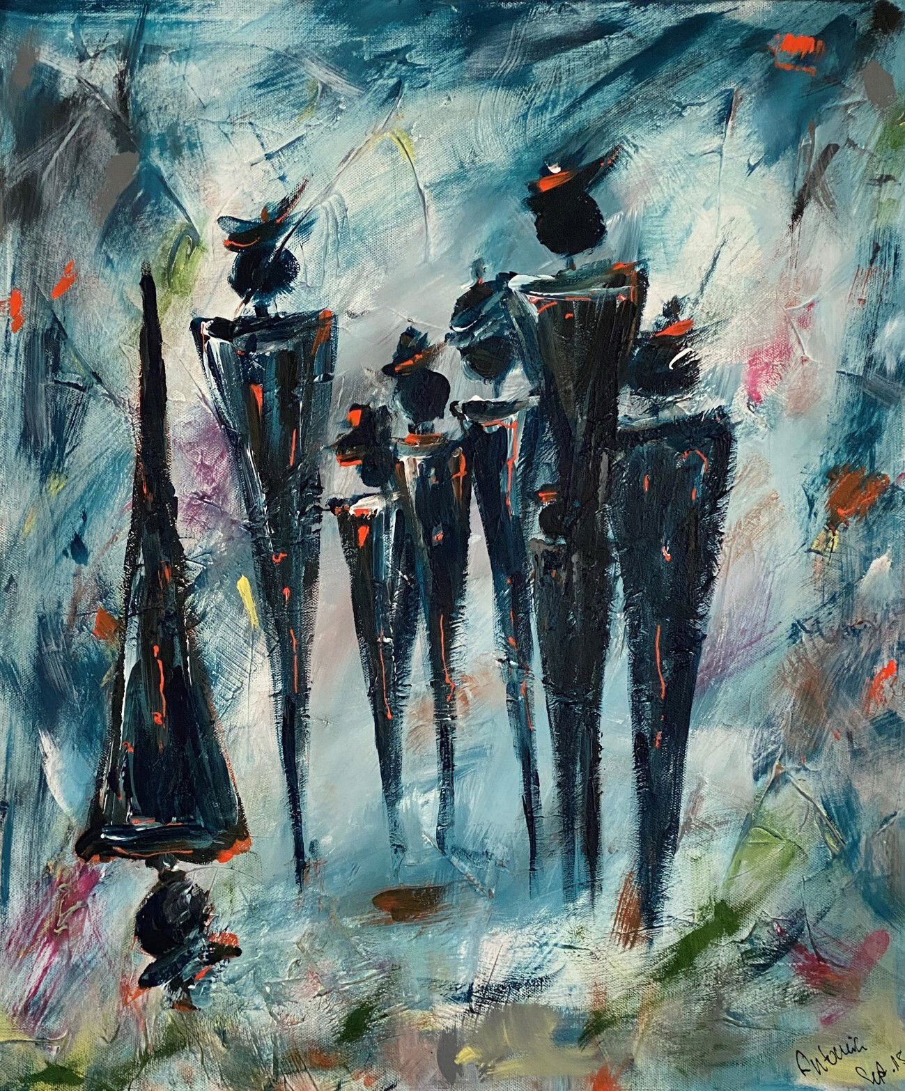GenteGentile II - Acryl auf Leinwand. 50 x 60 cm (verkauft)