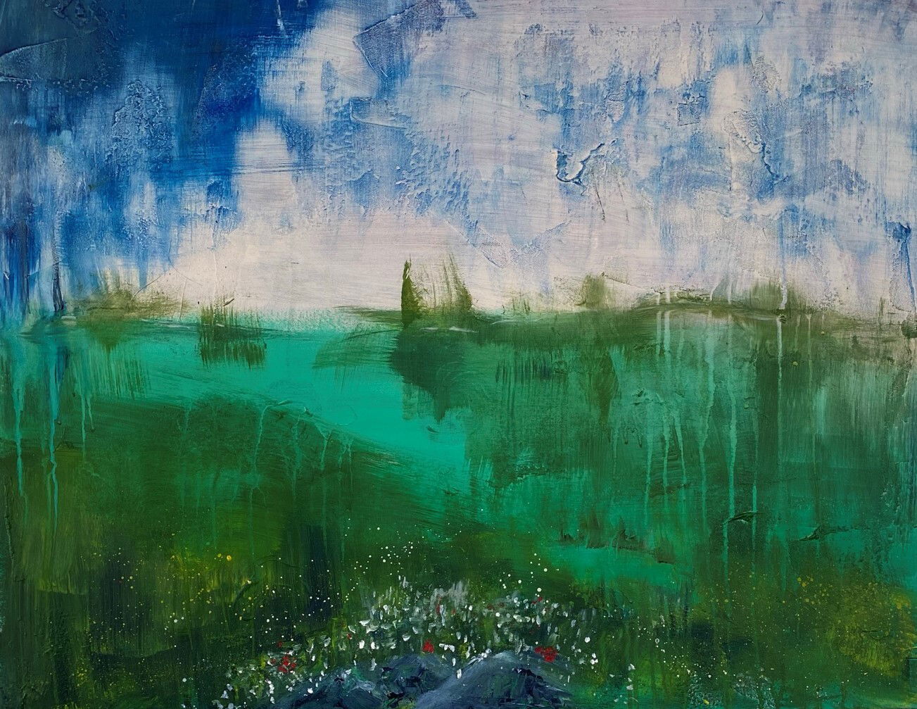 Antonella Gasparin: PaeseVerde - Acryl auf Leinwand, 100 x 80 cm