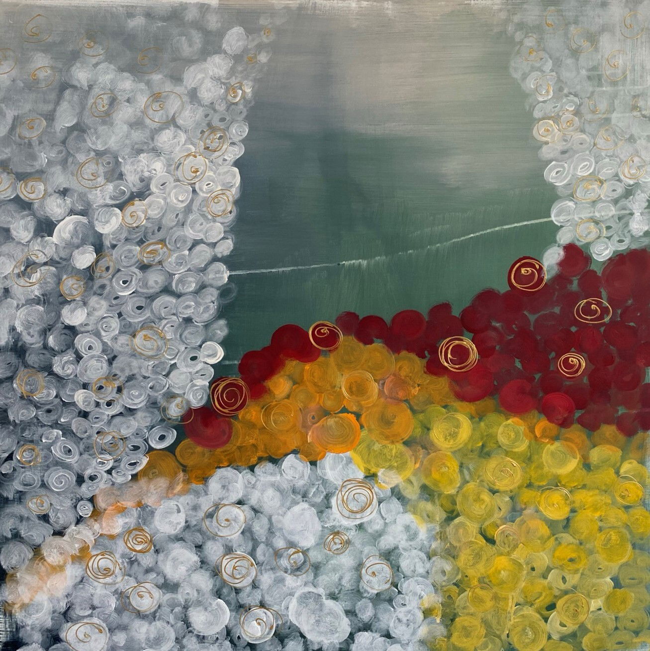 Antonella Gasparin: Caleidoscopio - Acryl auf Leinwand, 100 x 100 cm