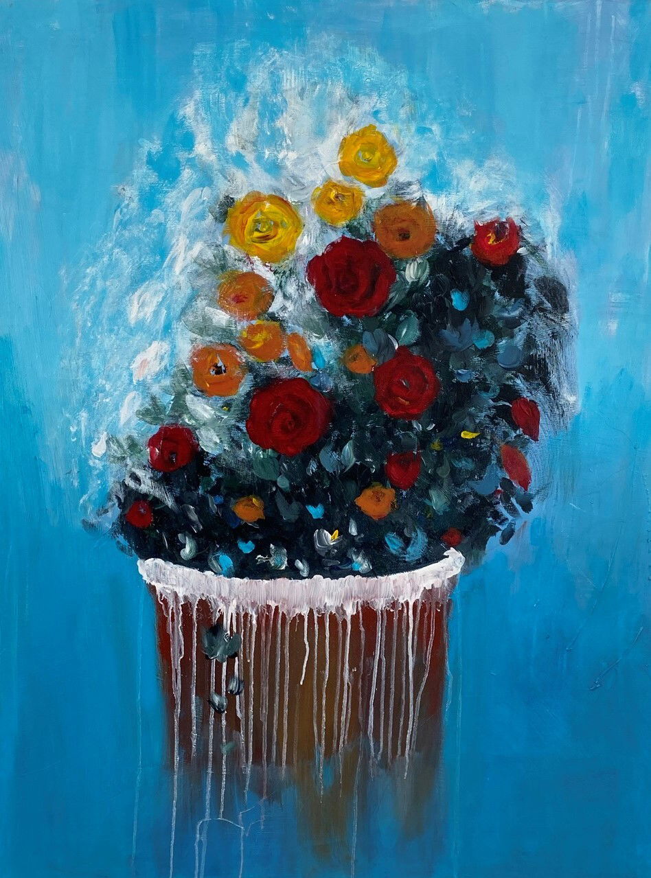 Antonella Gasparin: FioriAllegri - Acryl auf Leinwand, 90 x 120 cm