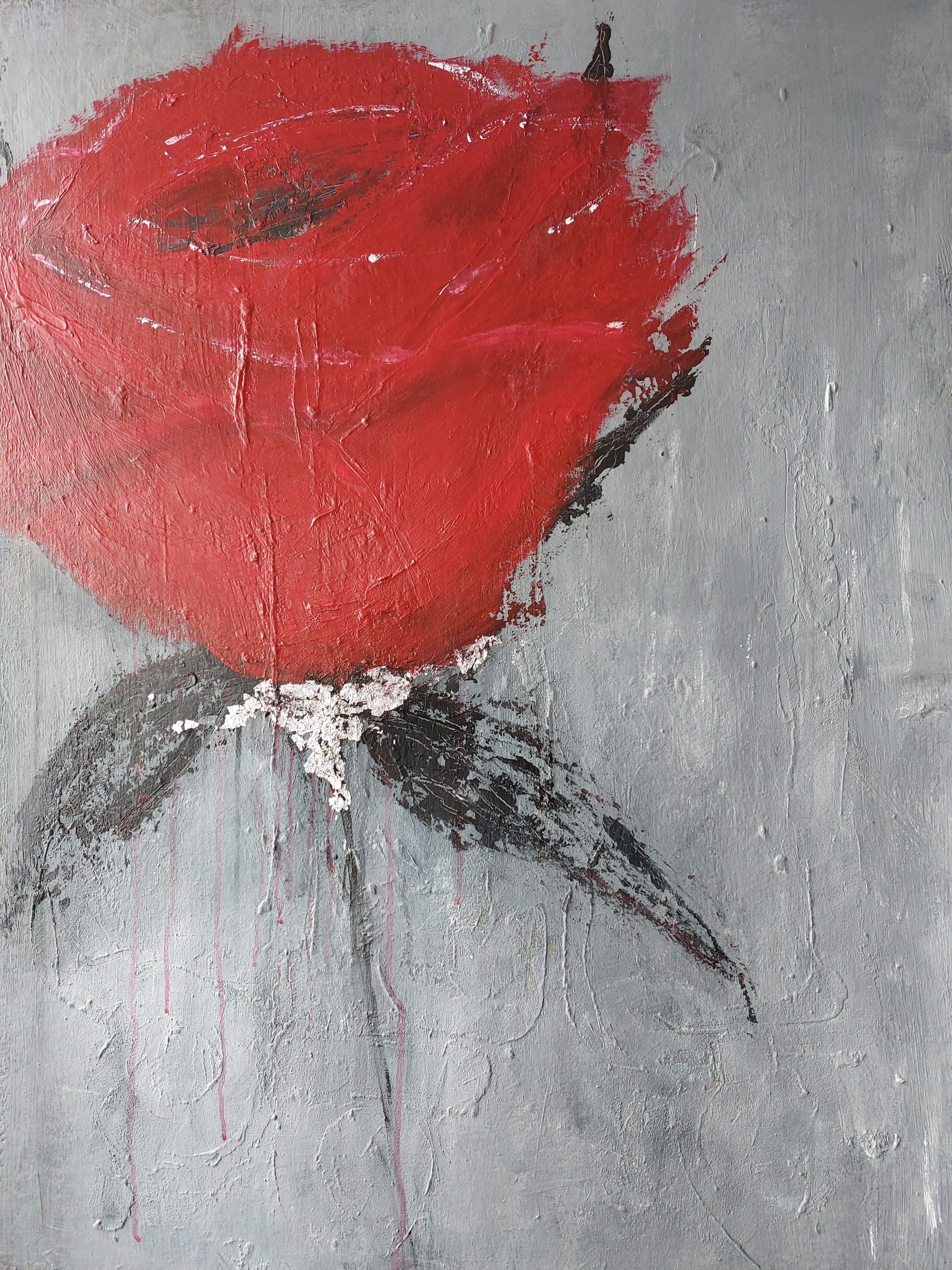 Antonella Gasparin: RosaconArgento - Acryl auf Leinwand, 80 x 115 cm. (verkauft)