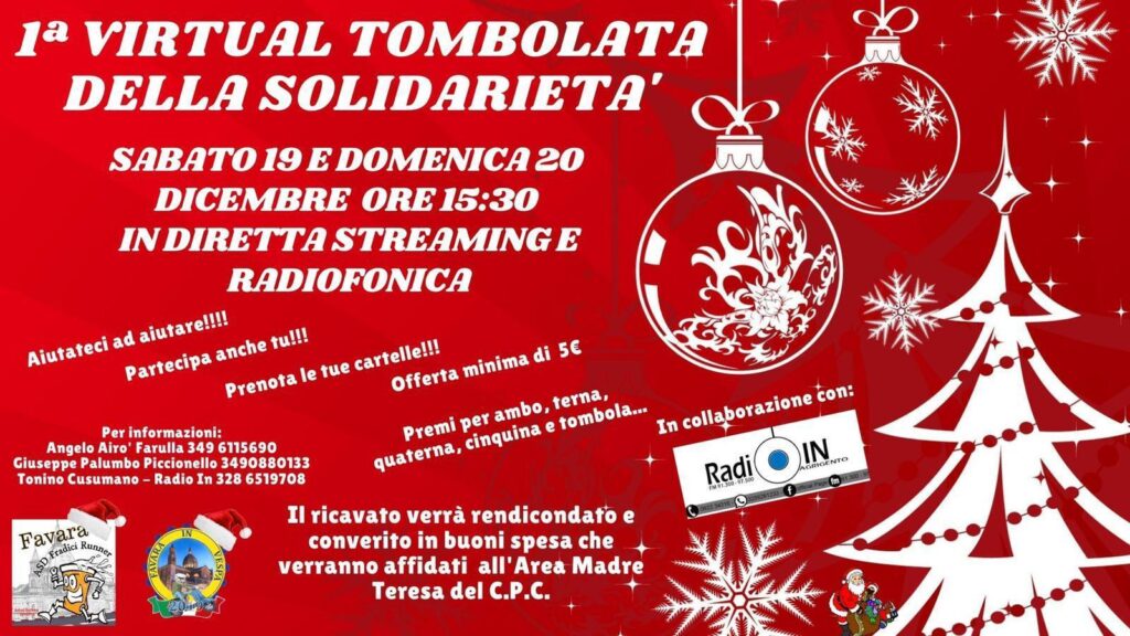 #INSIEMESIPUO' Virtual tombolata della solidarietà