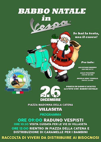 Babbo Nata in Vespa arriva a Villaseta