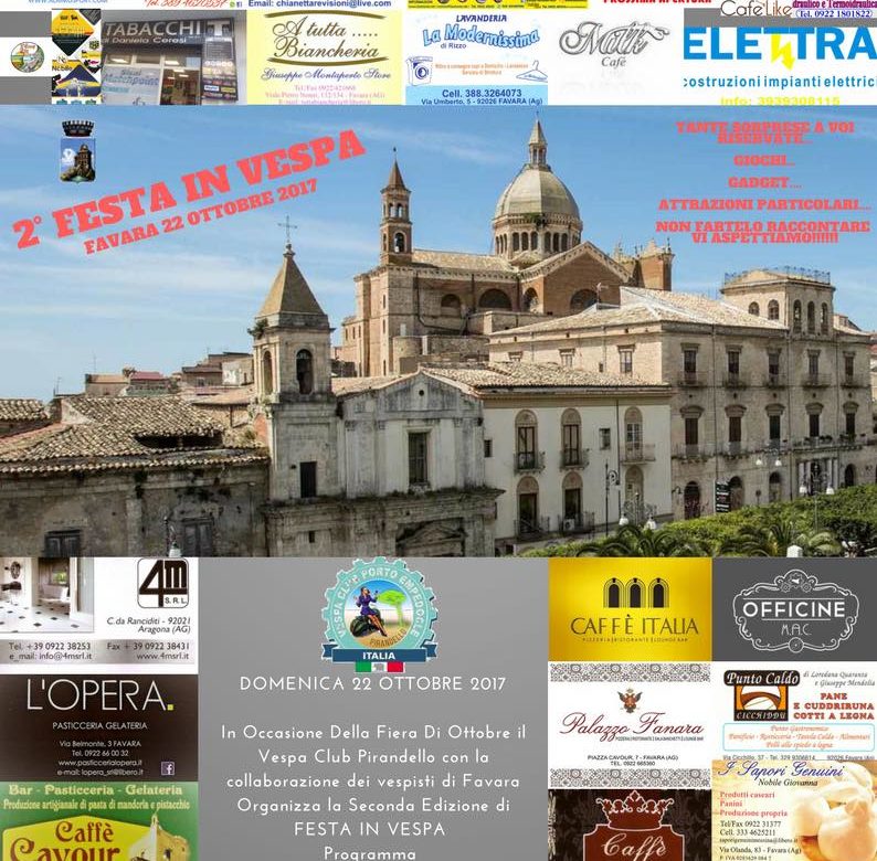 Vespa In Festa il 22 Ottobre a Favara