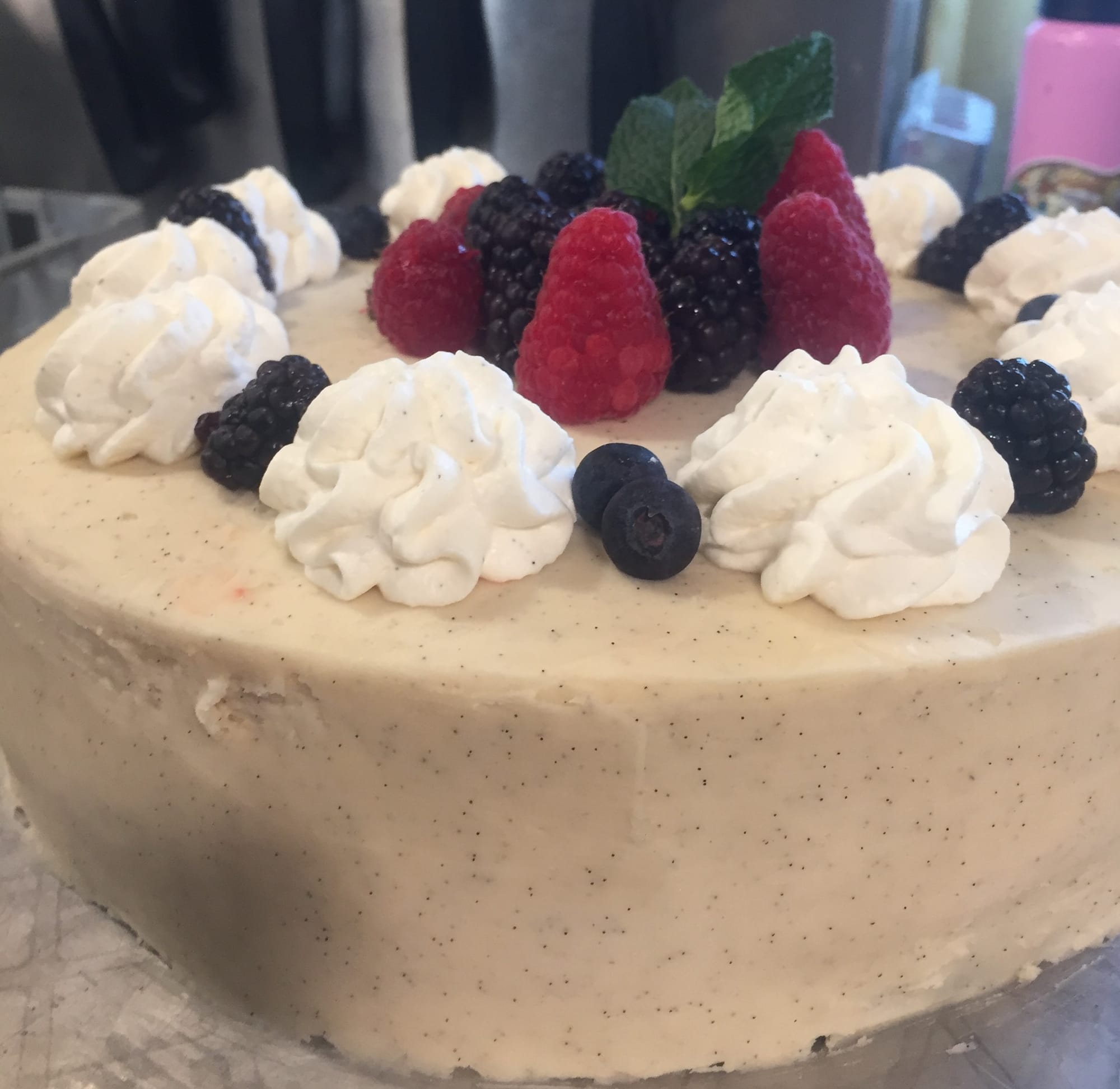Berry Cake with Cream Cheese Frosting