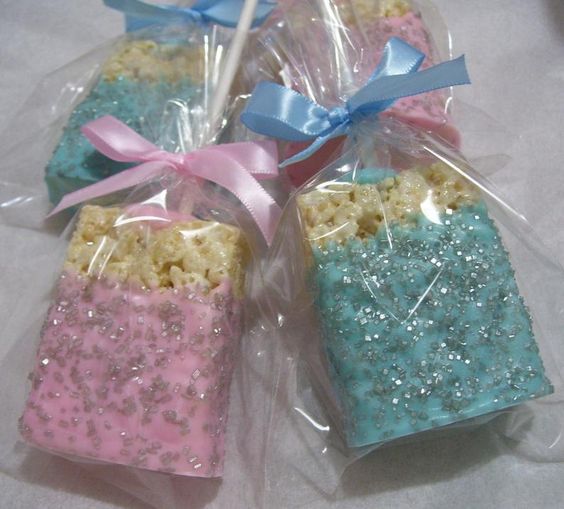 Gender Reveal Rice Krispy Treats