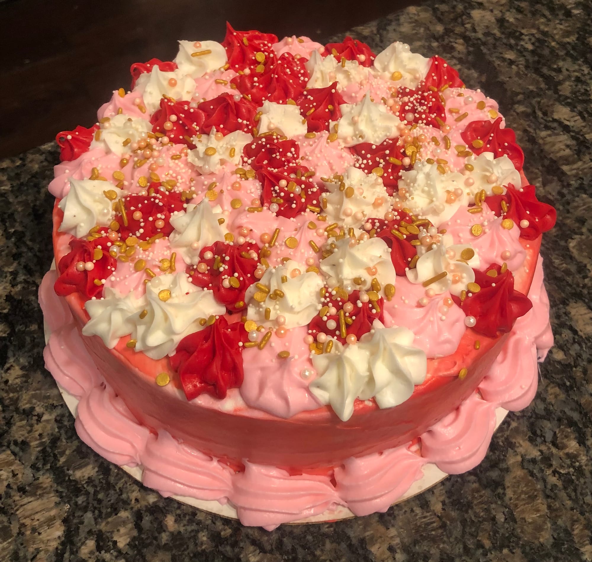 2 Layer Double Chocolate With Vanilla Buttercream Cake