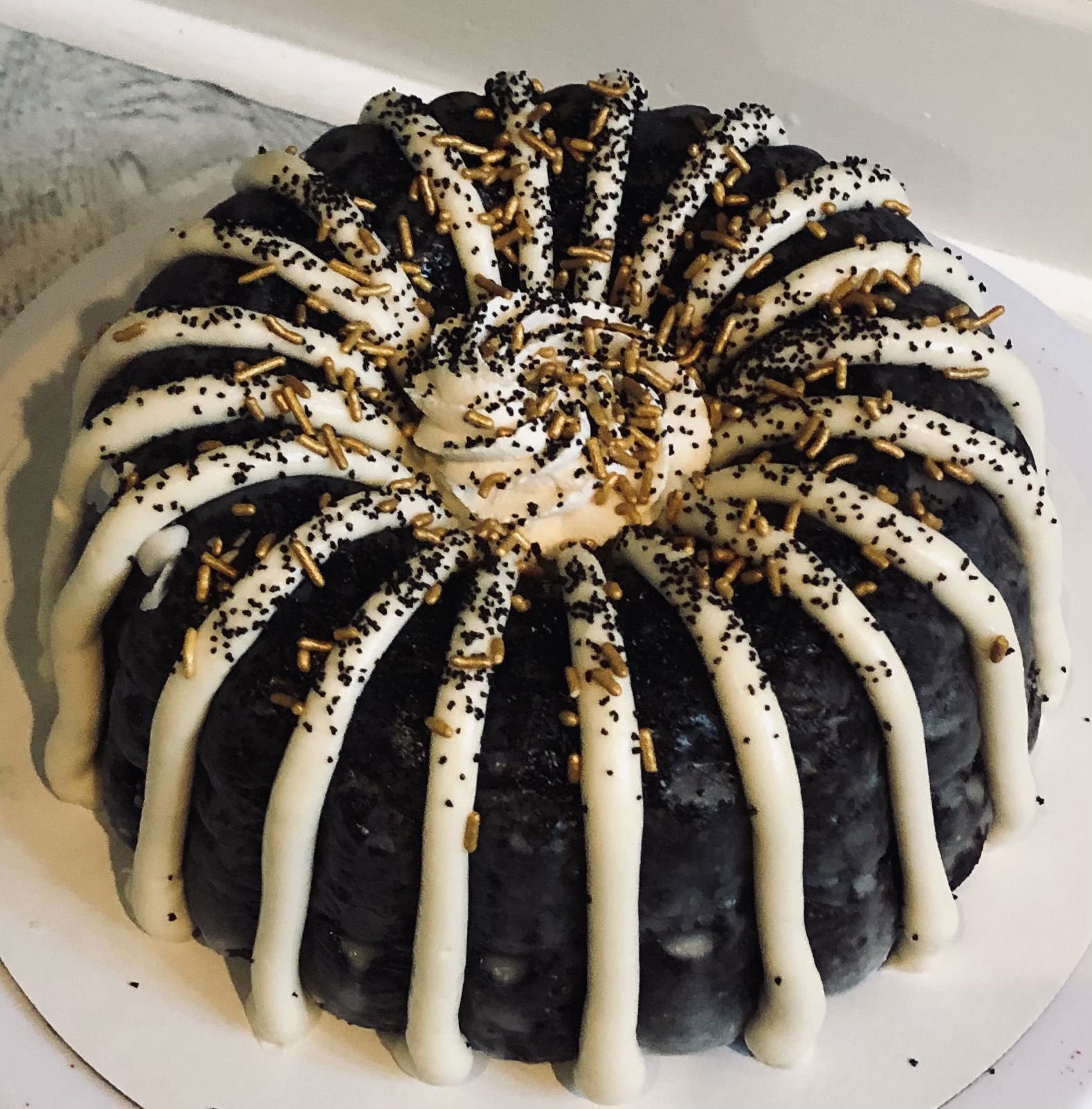 Large Chocolate Bundt Cake With Cream Cheese Frosting $25