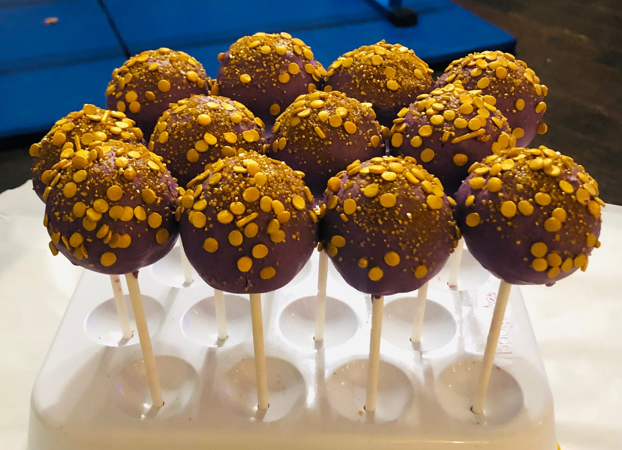 Chocolate Cake Pops In Purple & Gold