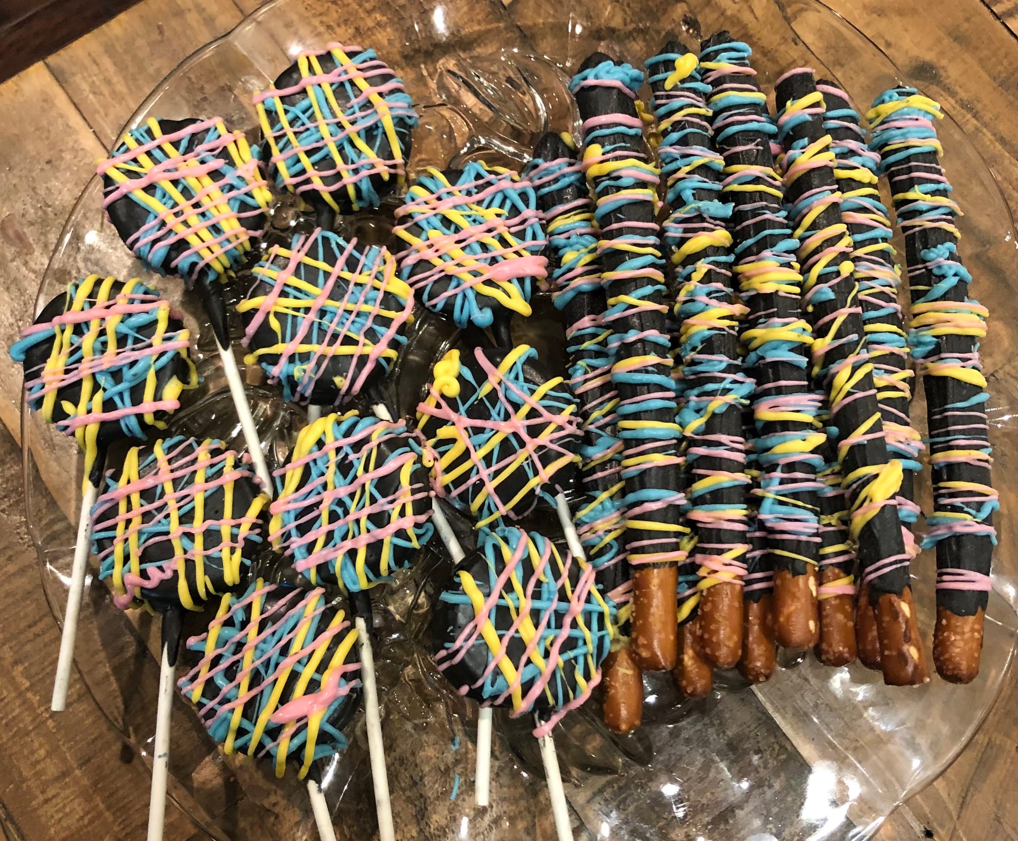 80’s Theme Birthday Party Chocolate Dipped Pretzels & Chocolate Dipped Oreo’s