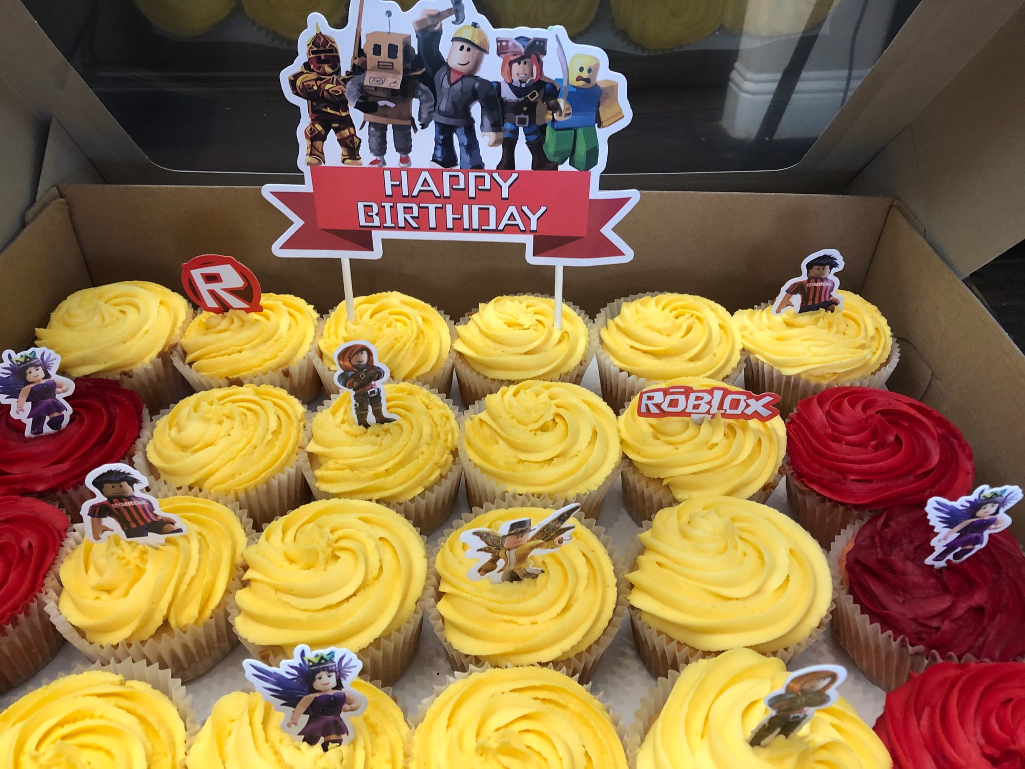 Chocolate, Strawberry, Birthday Cake And Vanilla Cupcakes With Buttercream Frosting