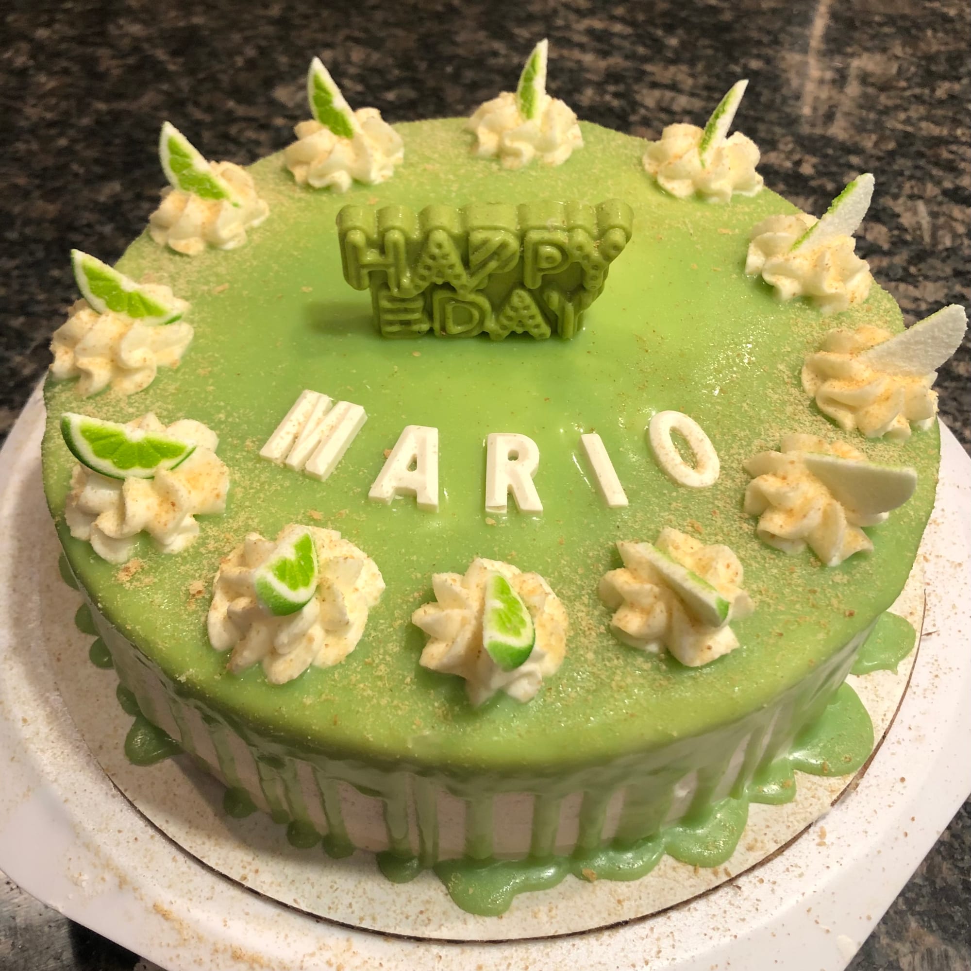 Key Lime Cake With Ganache Drip And Graham Cracker