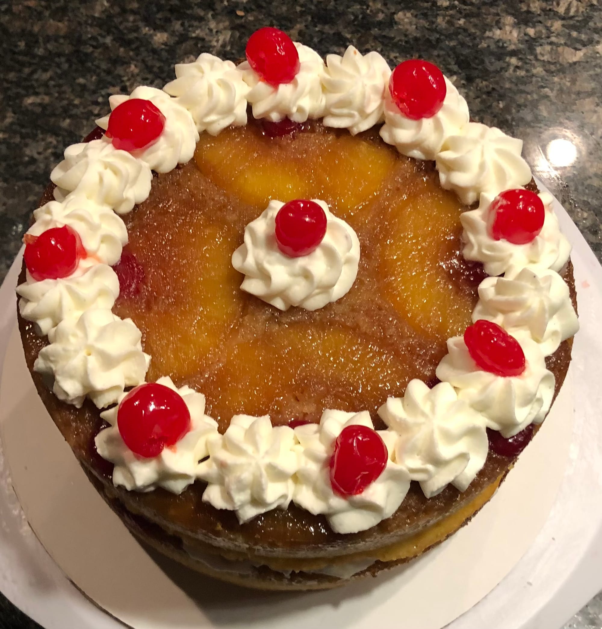 2 Layer Pineapple Upside Down Cake With Creme Chantilly
