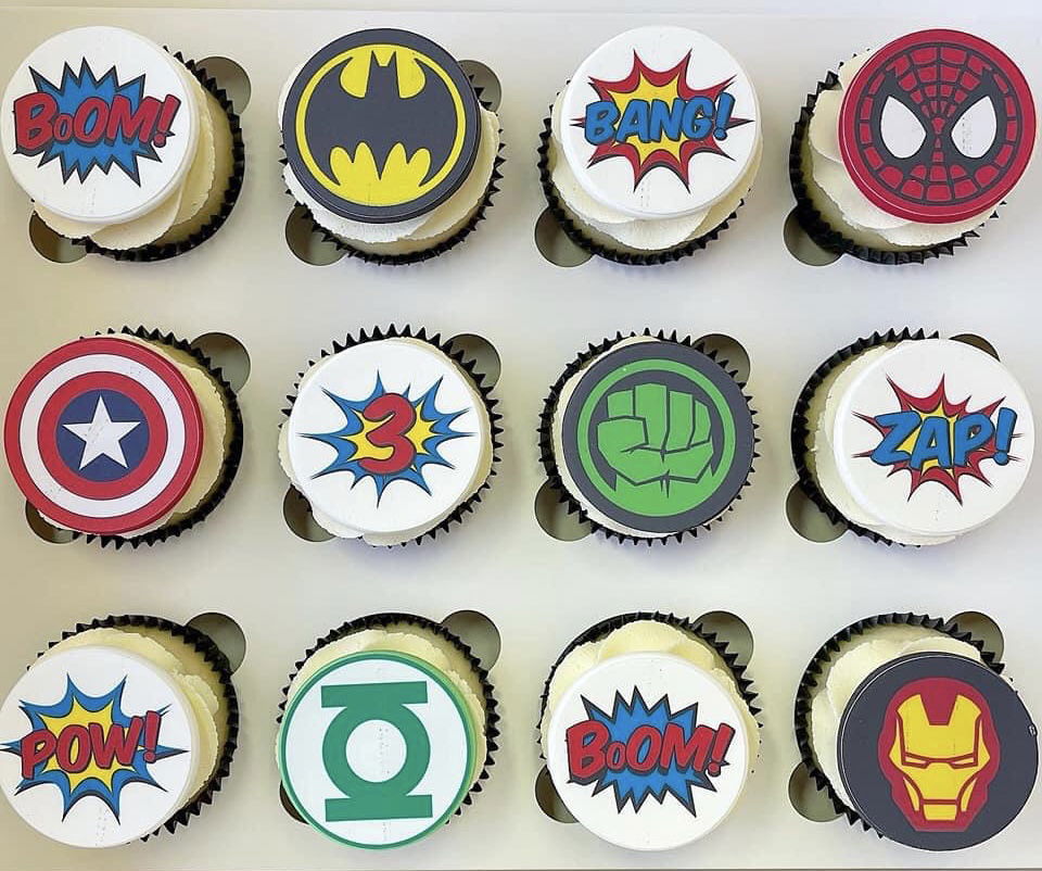 Vanilla Superhero Cupcakes With Buttercream Frosting