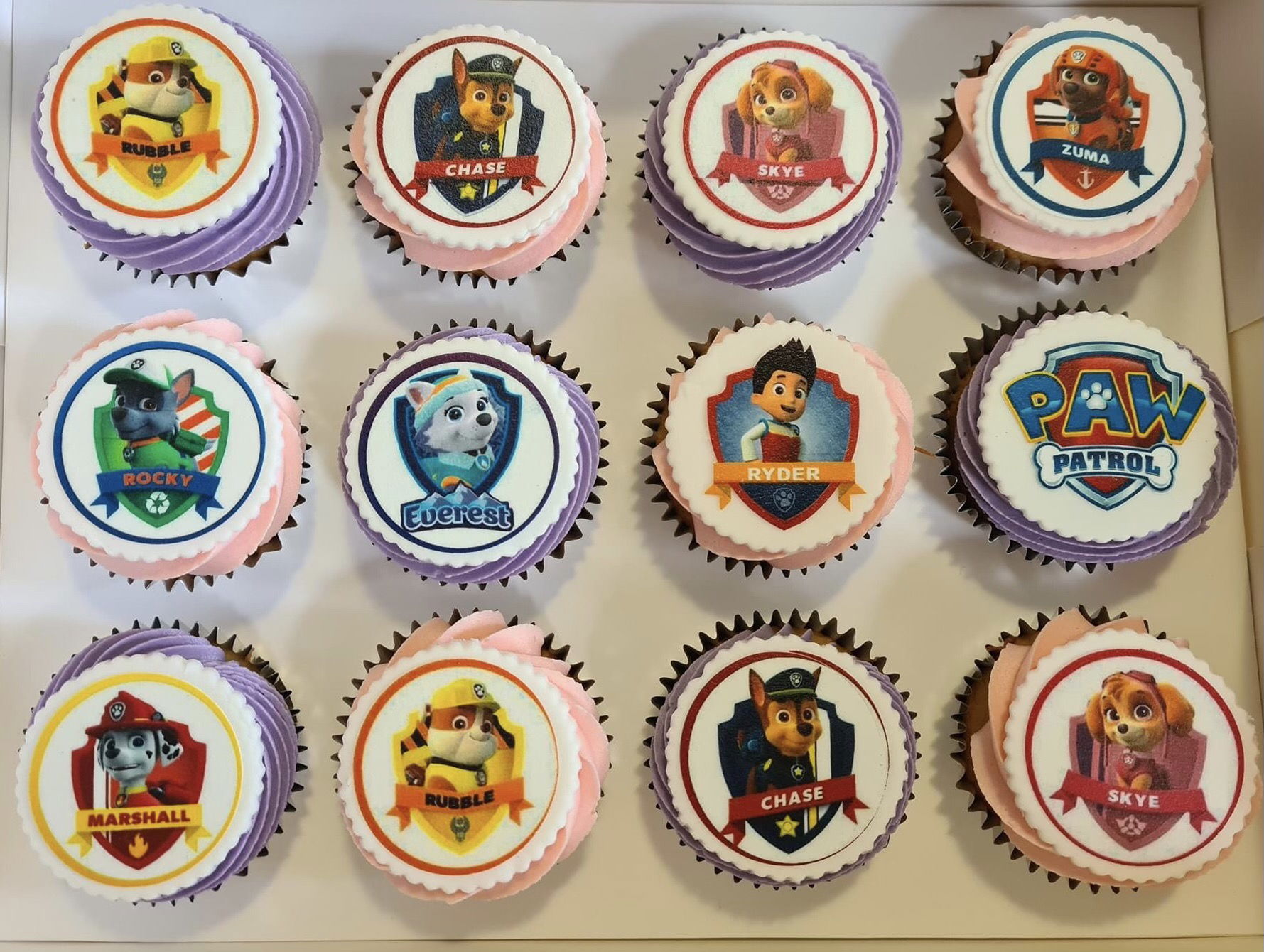 Chocolate And Vanilla Paw Patrol Cupcakes