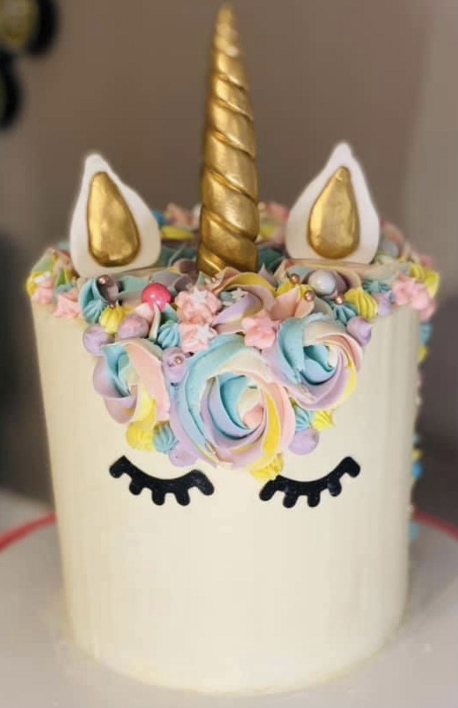 4 Layer Tie-Dye Unicorn Cake With Buttercream Frosting