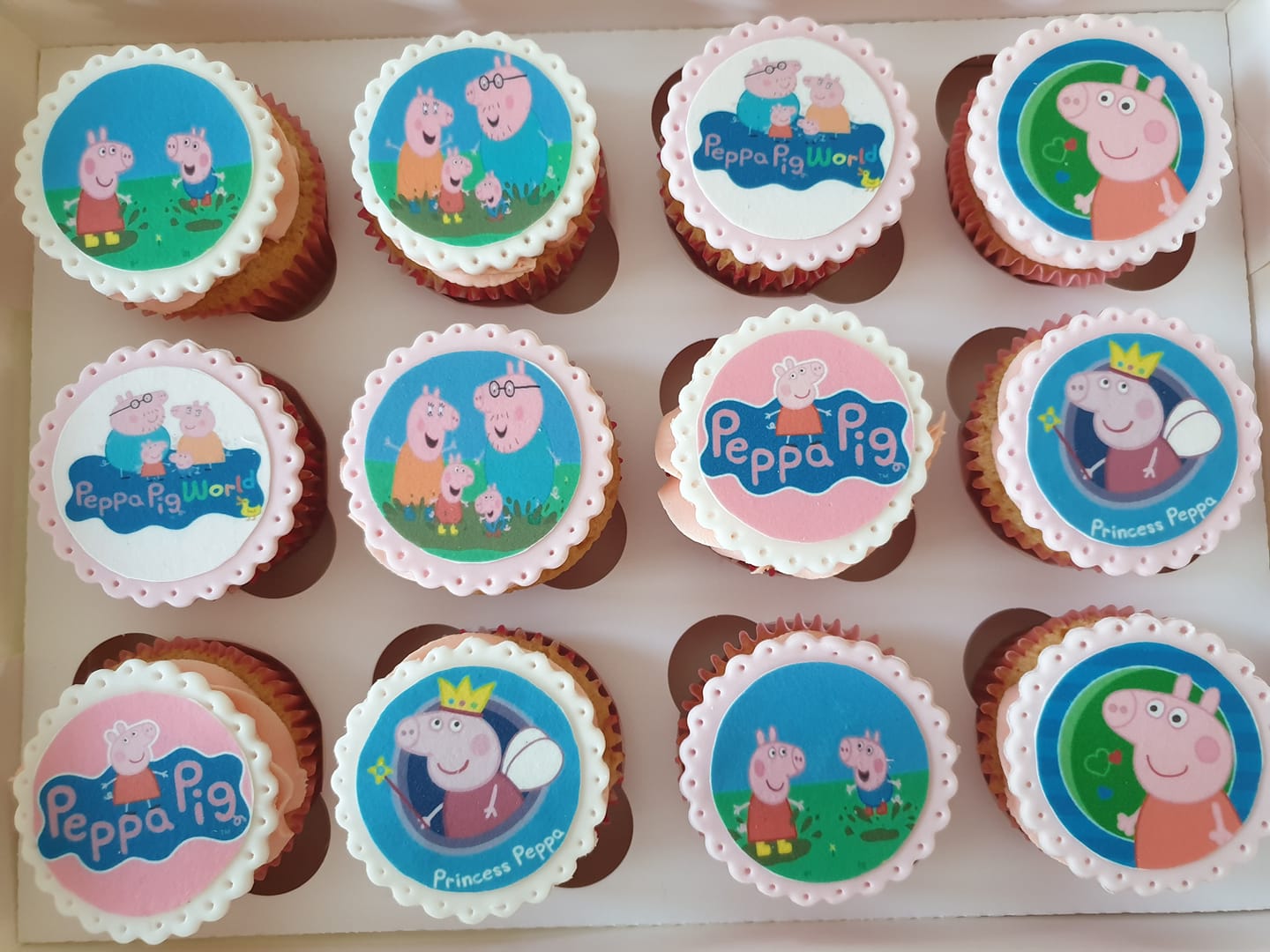 Vanilla Peppa Pig Cupcakes With Buttercream Frosting