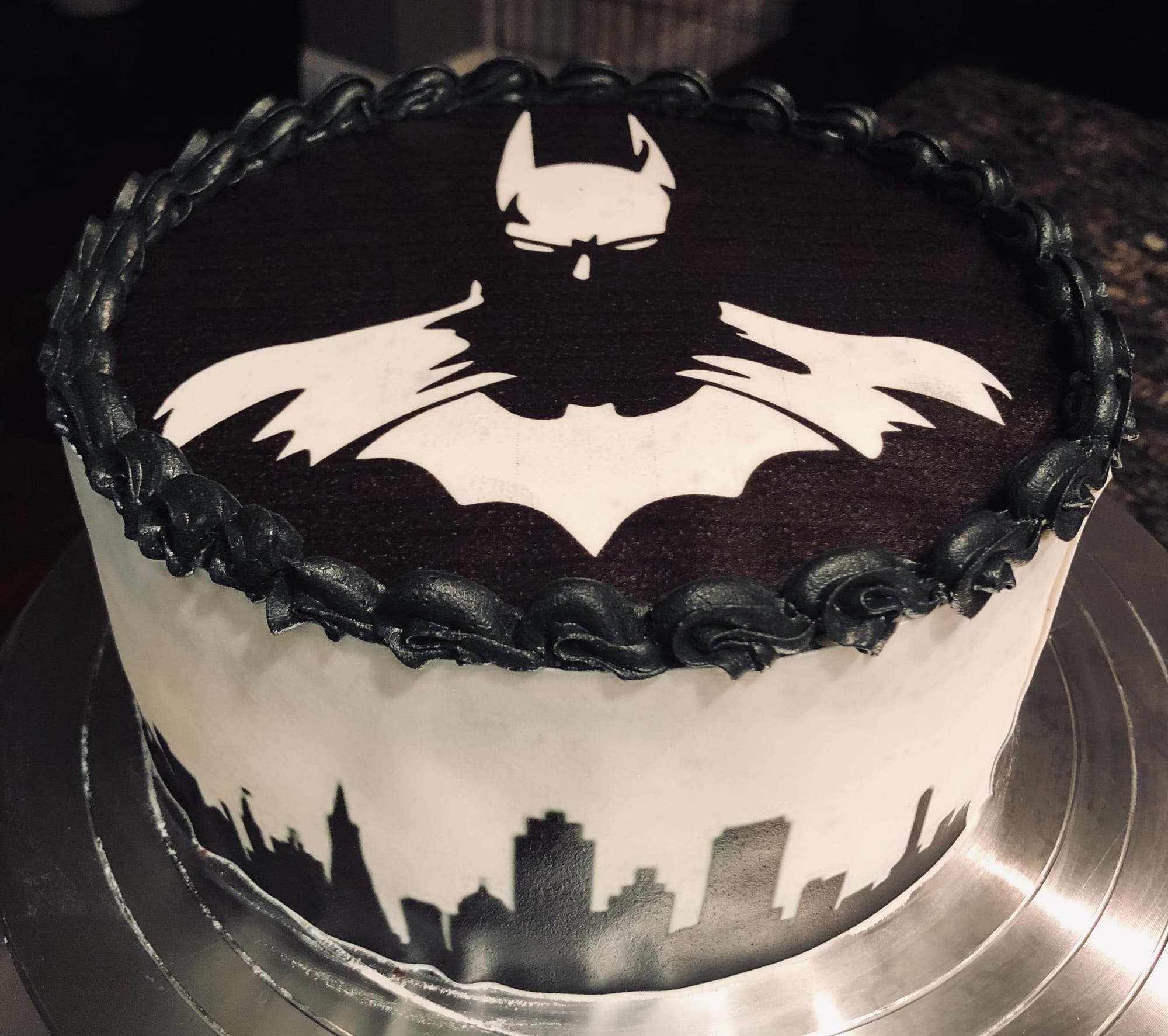 2 Layer Chocolate Batman Cake