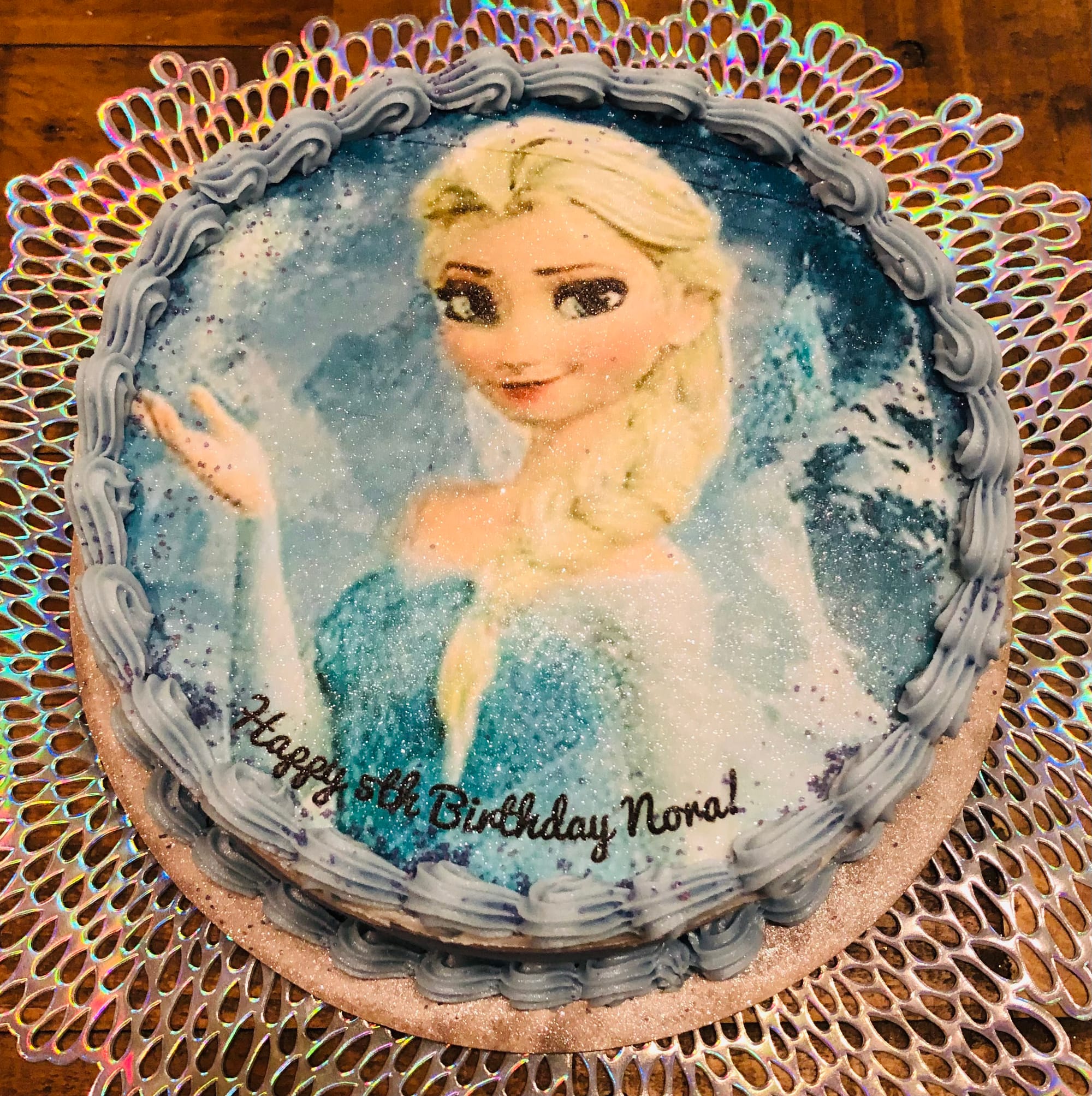 2 Layer Birthday Cake Flavor Frozen Elsa Cake