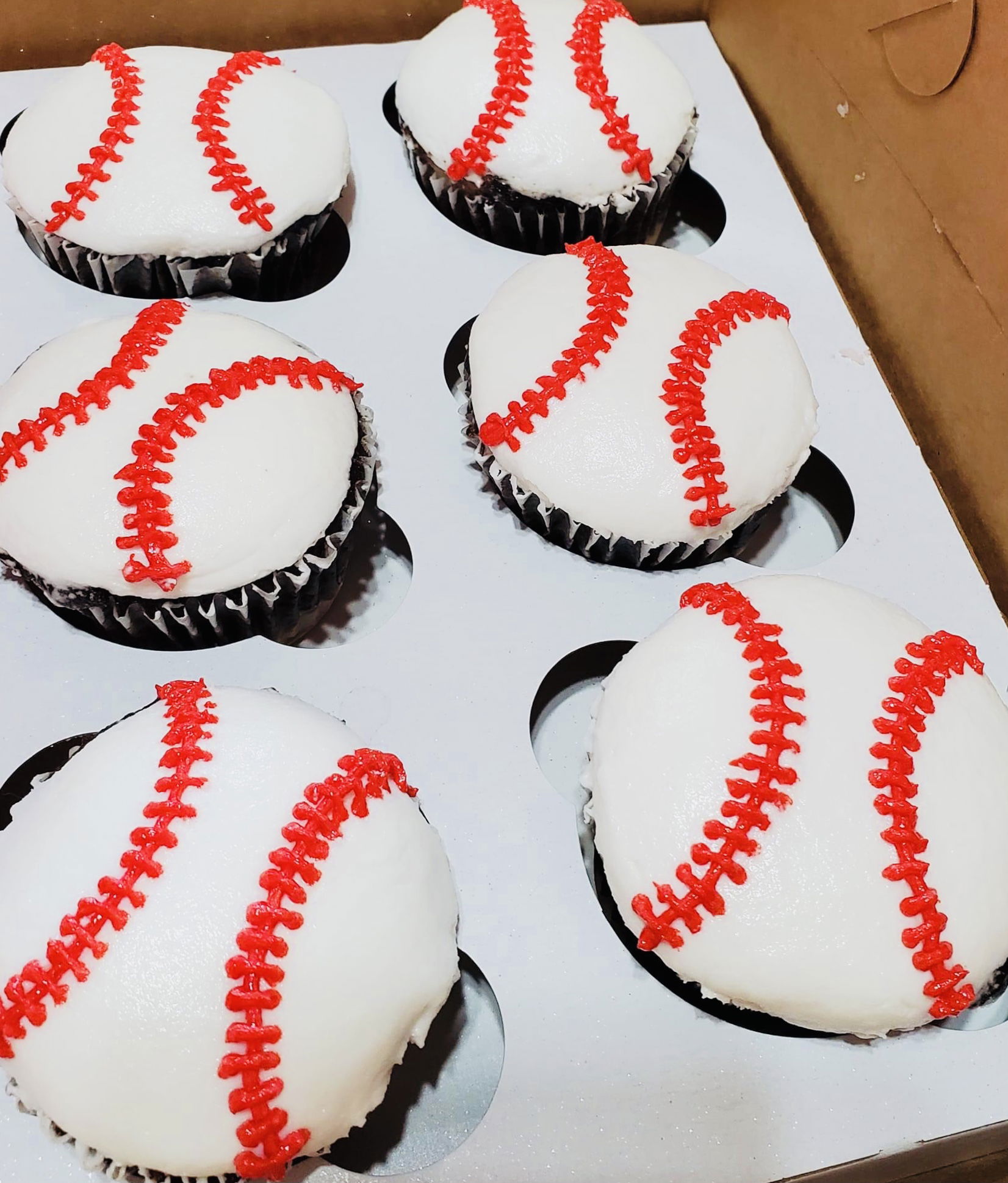 Chocolate Baseball Cupcakes