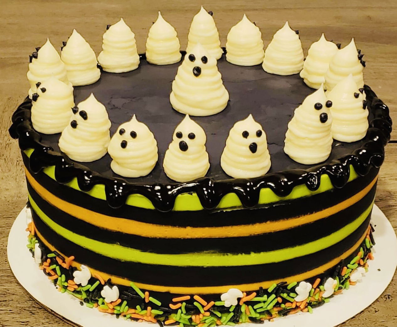 Layer Marble Halloween Ghost Cake