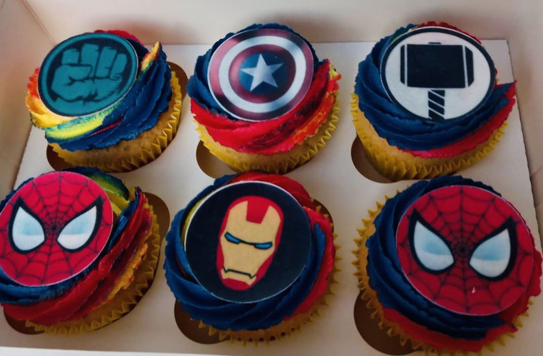 Vanilla Super Heroes Cupcakes