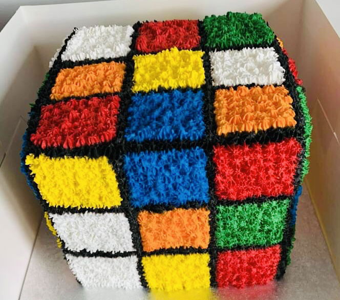 Rubik’s Cube Birthday Cake With Buttercream Frosting