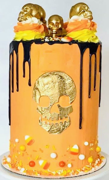 4 Layer Chocolate and Vanilla Halloween Cake With Buttercream Frosting