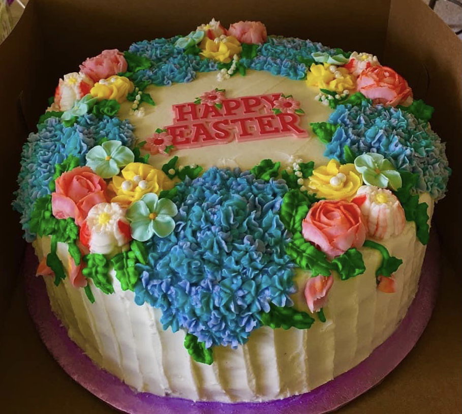 2 Layer Vanilla Easter Cake With Buttercream Frosting