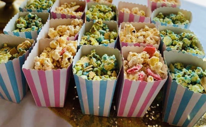 Gender Reveal Boy or Girl Colored Popcorn