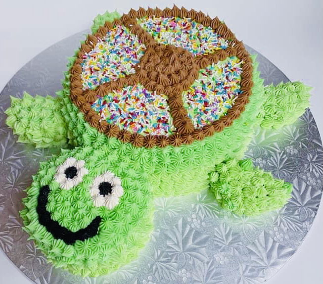 Vanilla Turtle Cake With Buttercream Frosting
