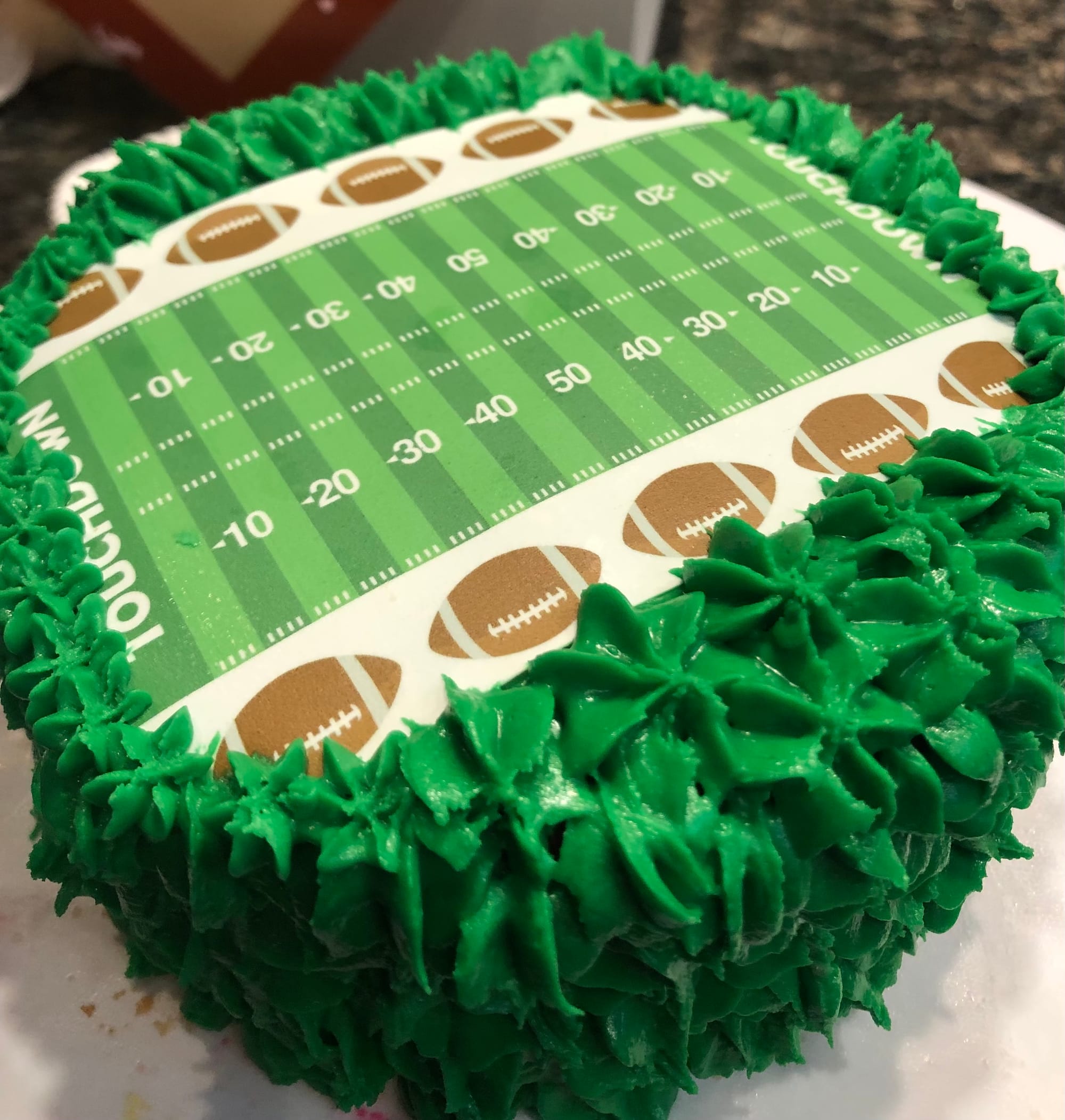 2 Layer Football Smash Cake With Buttercream Frosting