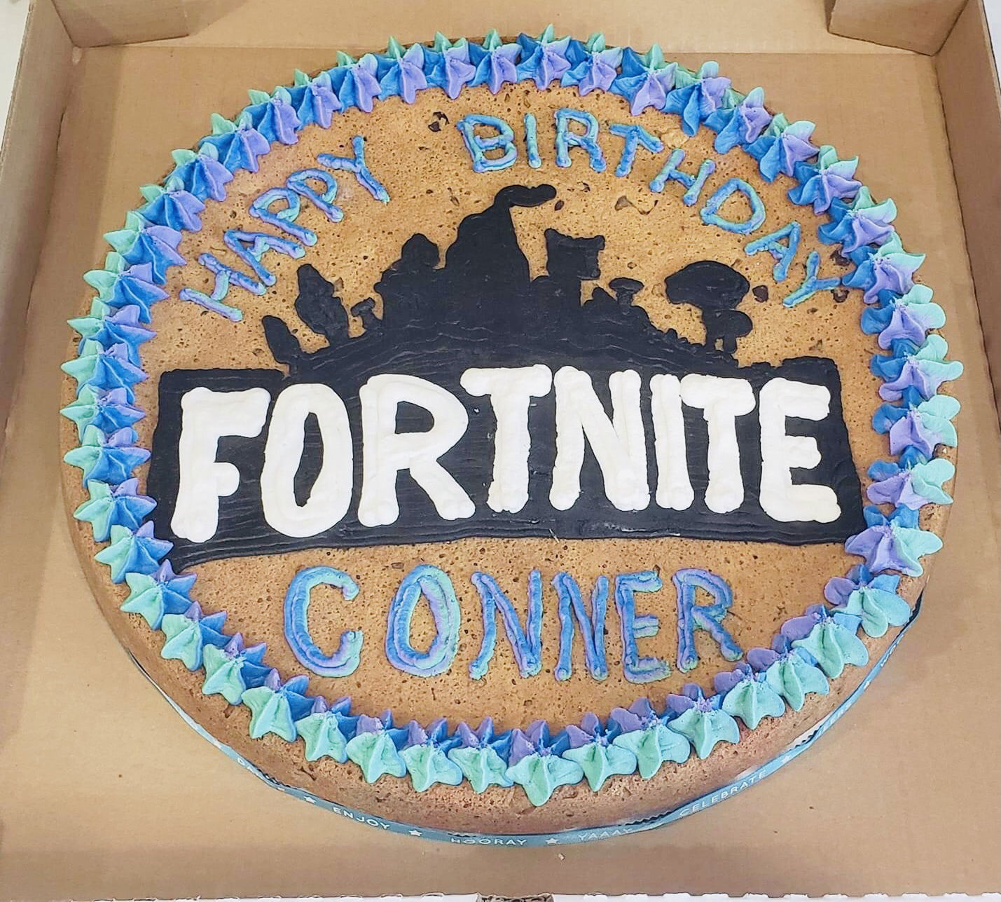 FortNite Birthday Cookie Cake With Buttercream Frosting