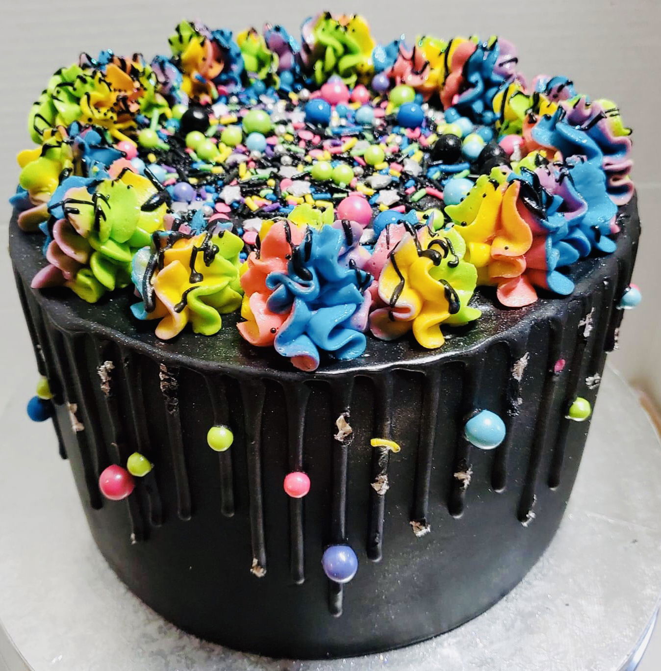 2 Layer Chocolate and Strawberry Cake With Buttercream Frosting