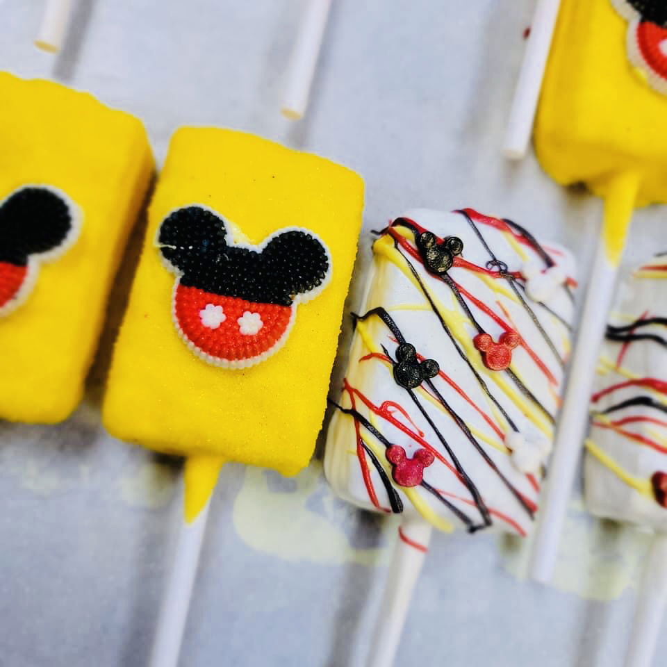 Mickey Mouse Dipped Rice Crispy Treats
