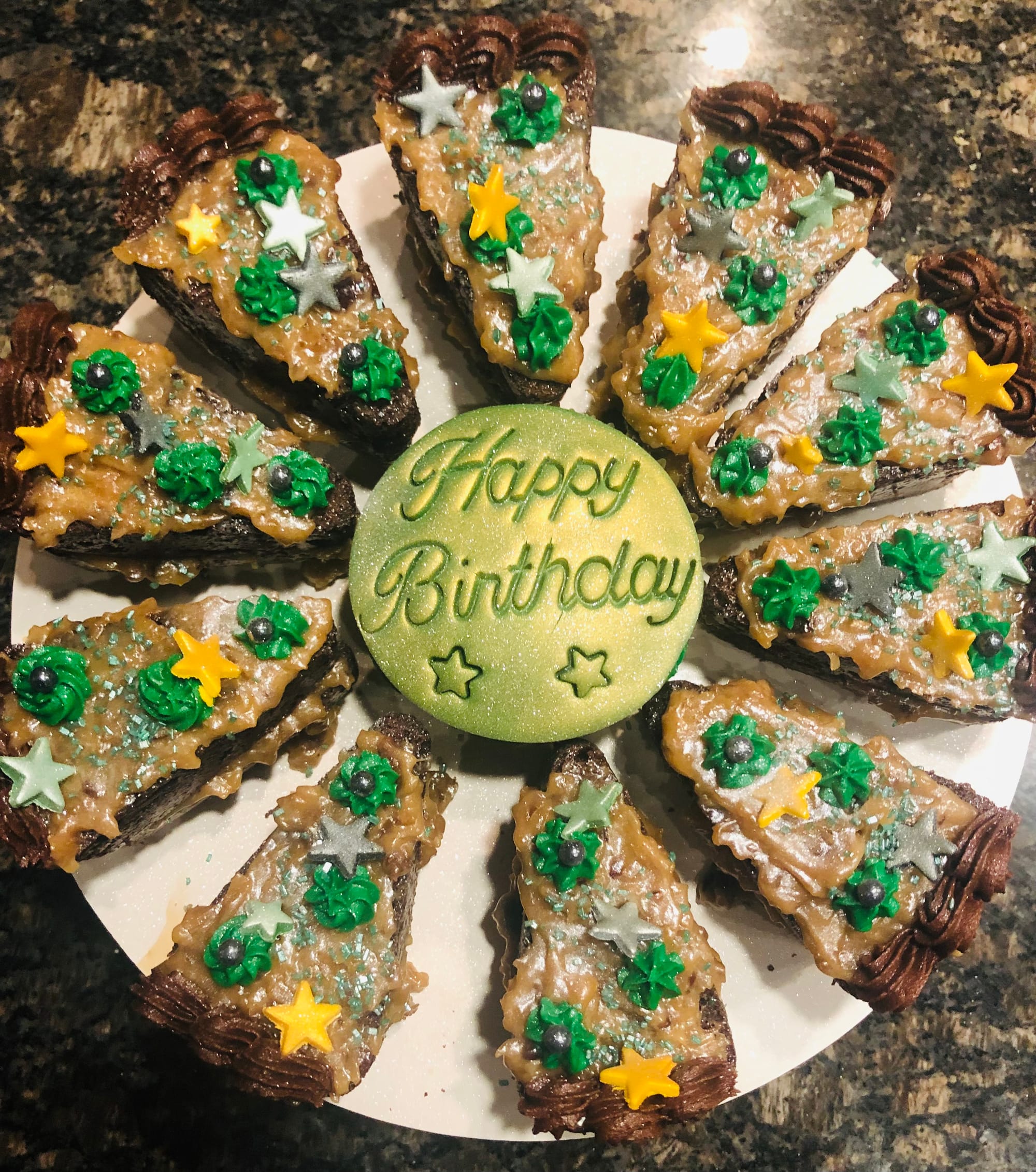 German Chocolate Pizza Style Cake