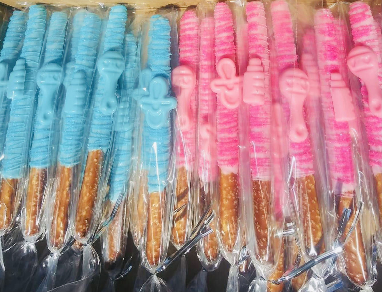 Gender Reveal Dipped Pretzels