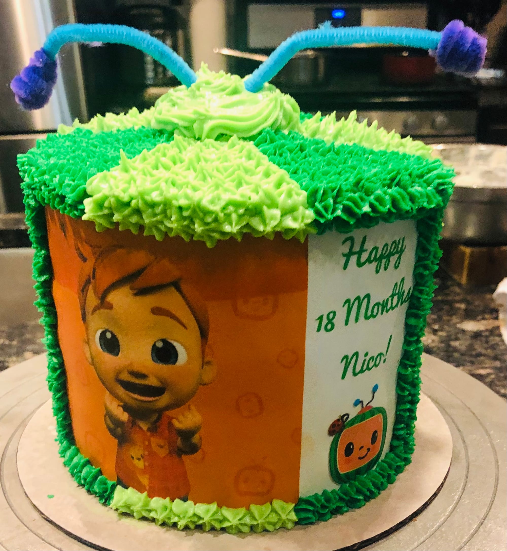 3 Layer Cocomelon Carrot Cake With Buttercream Frosting