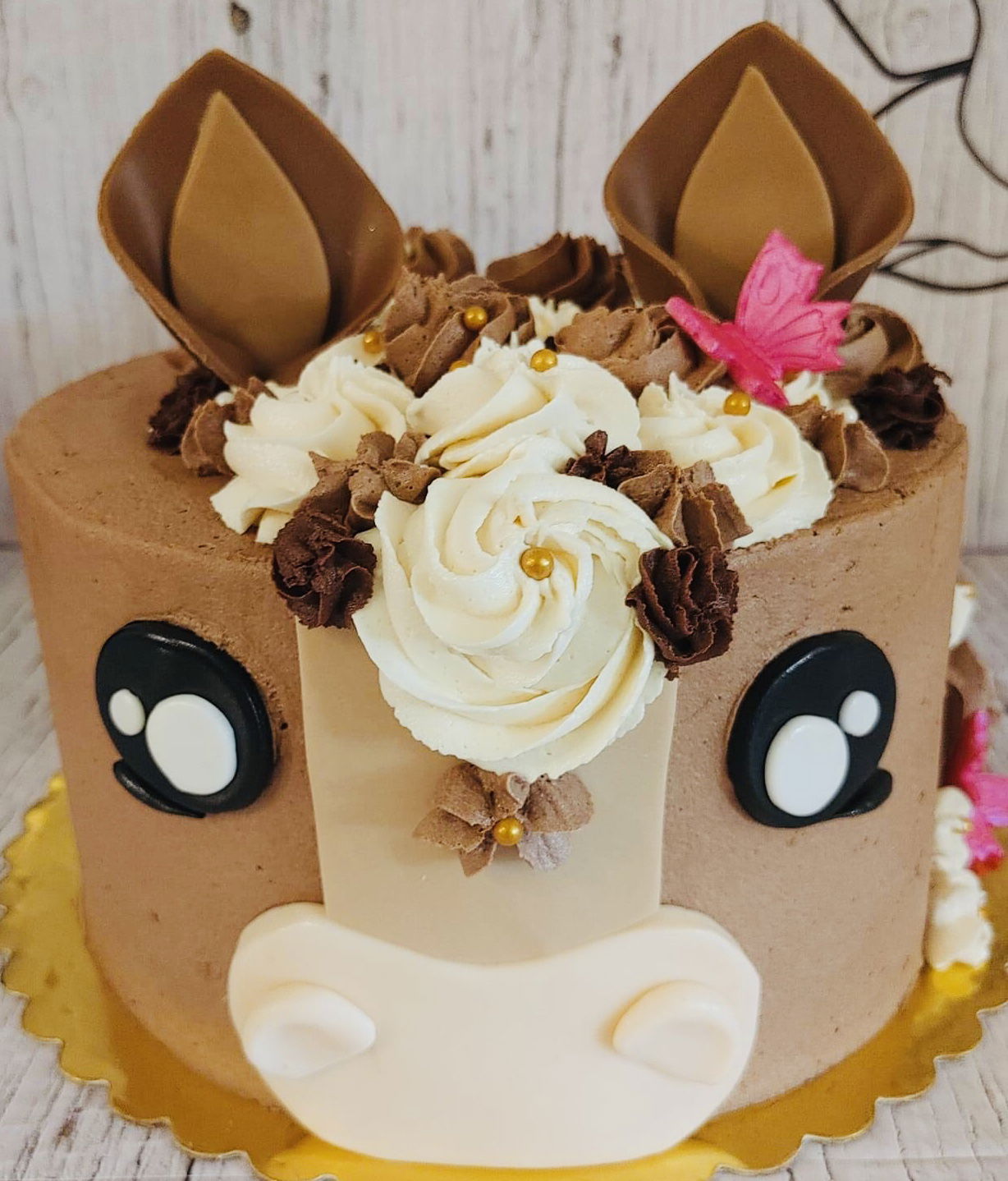 3 Layer Chocolate Horse Cake With Buttercream Frosting and Fondant