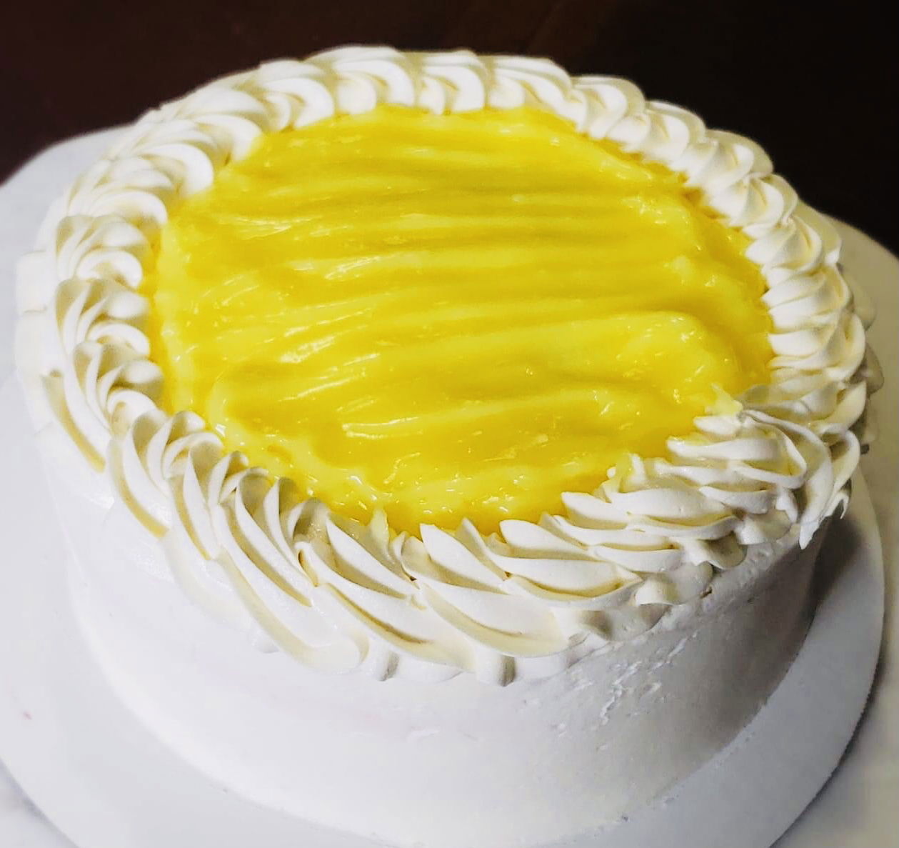 2 Layer Lemon Cake With Buttercream Frosting and Lemon Curd