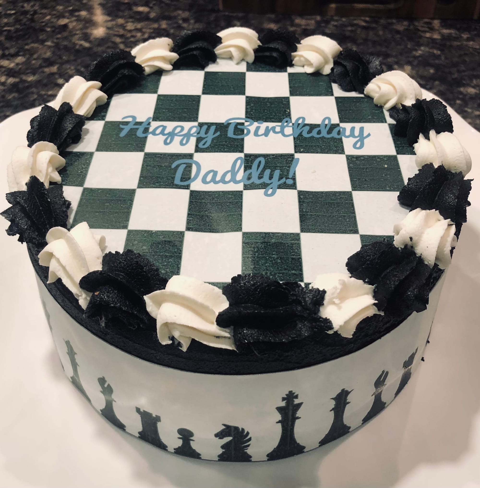 2 Layer Vanilla and Chocolate Chess Cake With Buttercream Frosting