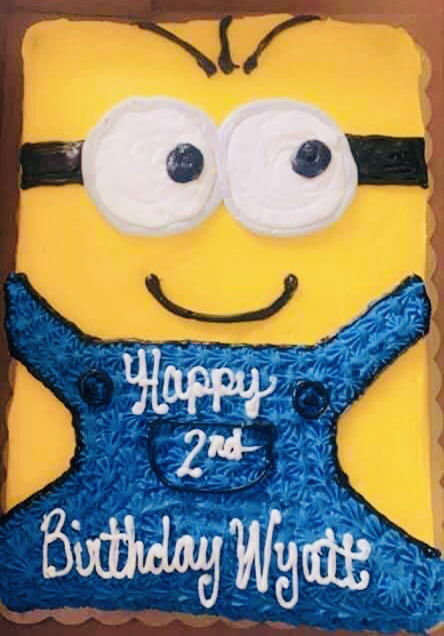 Vanilla Minion Sheet Cake With Buttercream Frosting