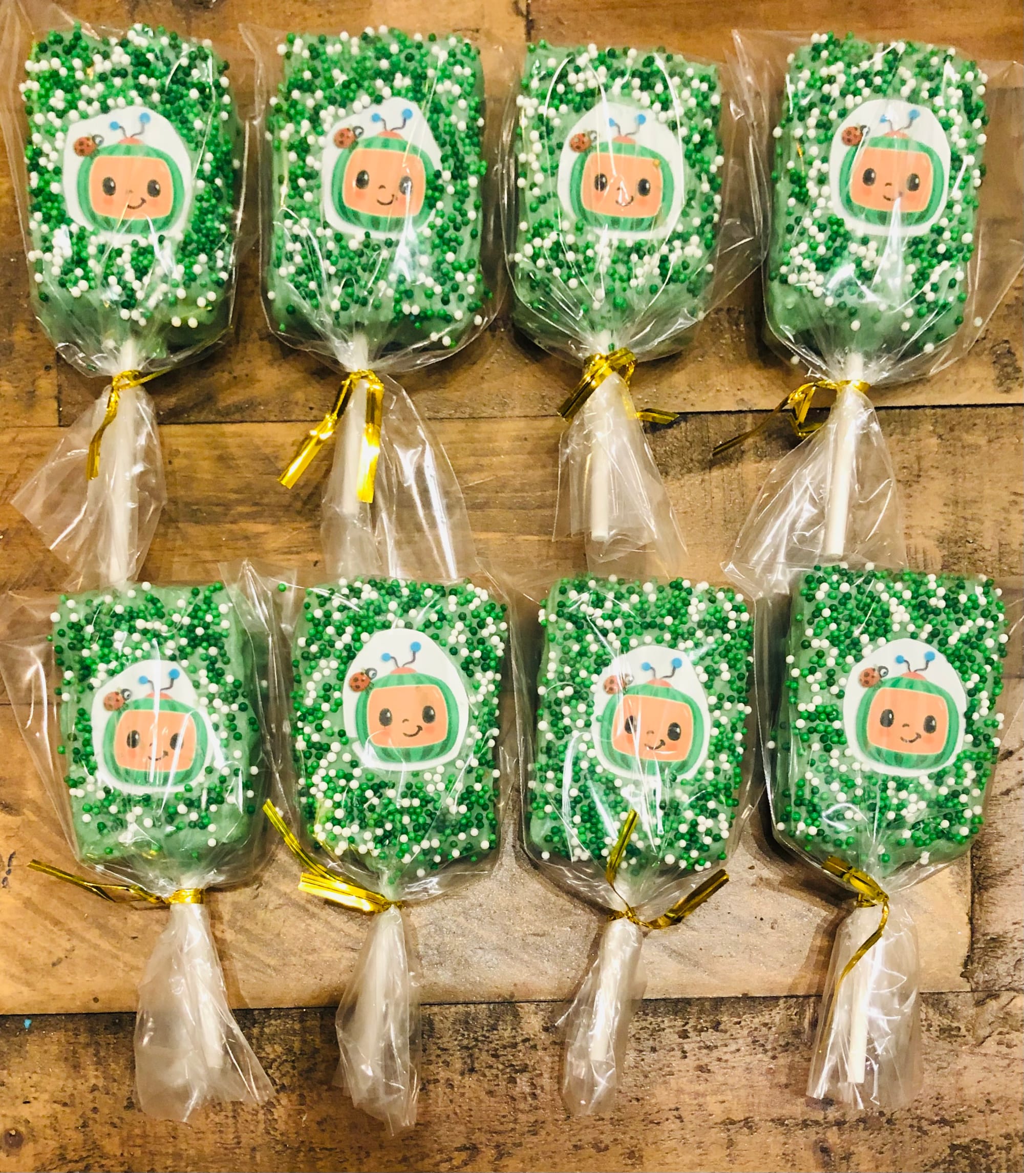 Cocomelon Dipped Rice Crispy Treats