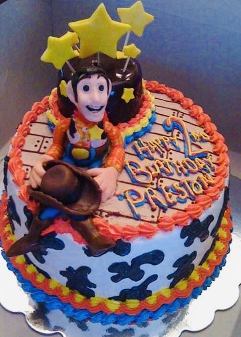 2 Layer Vanilla and Oreo Toy Story Cake With Buttercream Frosting and Edible Image