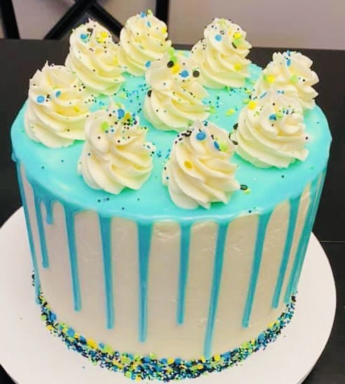 3 Layer Vanilla Cake With Ganache and Buttercream Frosting