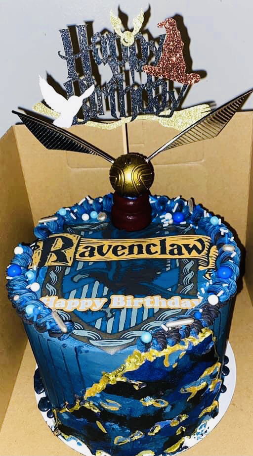 3 Layer Chocolate Harry Potter Birthday Cake With Buttercream Frosting and Edible Image