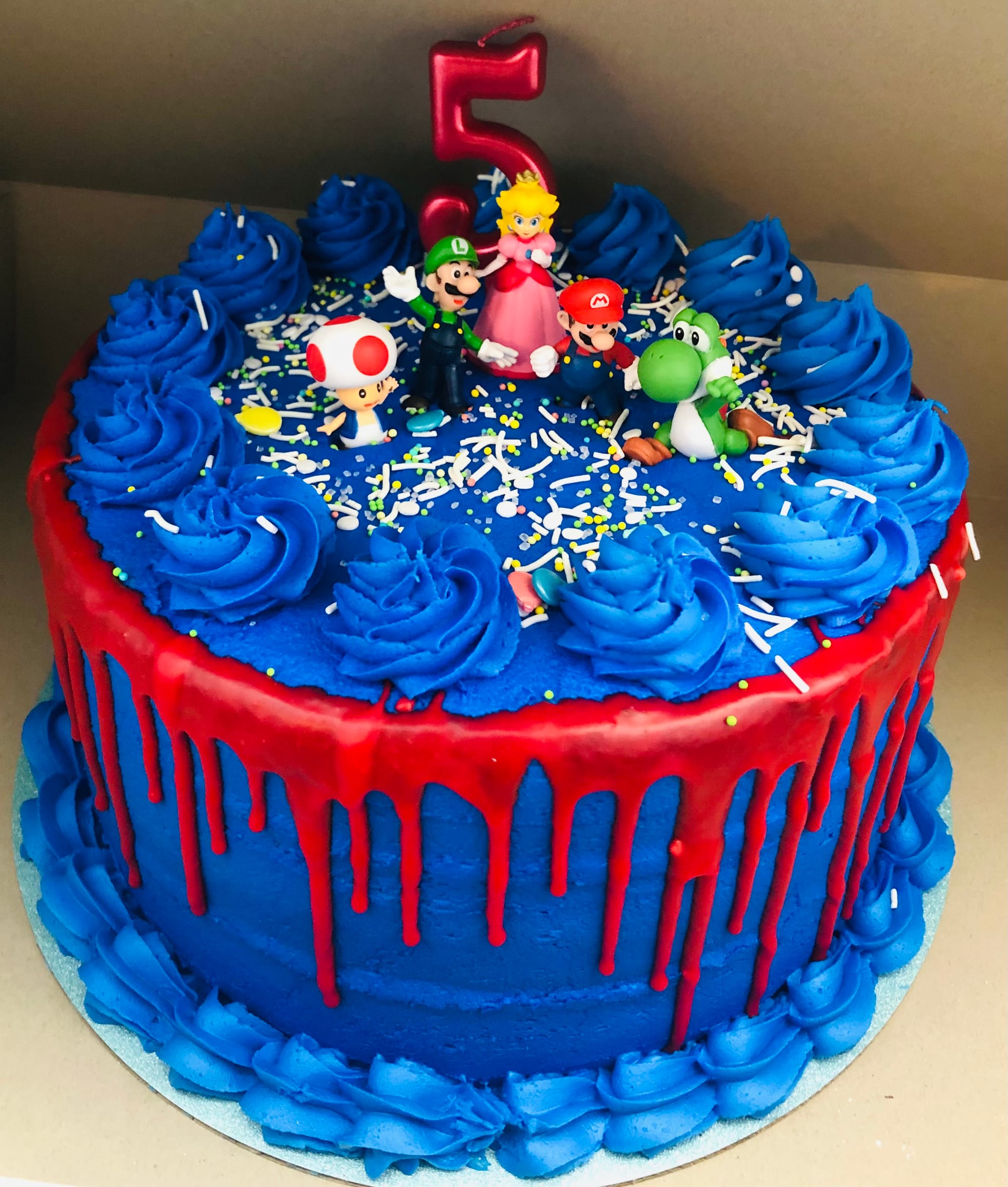 3 Layer Chocolate Super Mario Bros. Cake with Buttercream Frosting