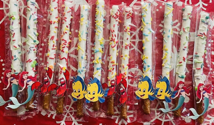 The Little Mermaid Chocolate Dipped Pretzels